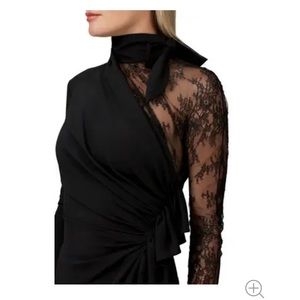 Philosophy di Lorenzo Serafini Black Lace Paneled Dress $1,350